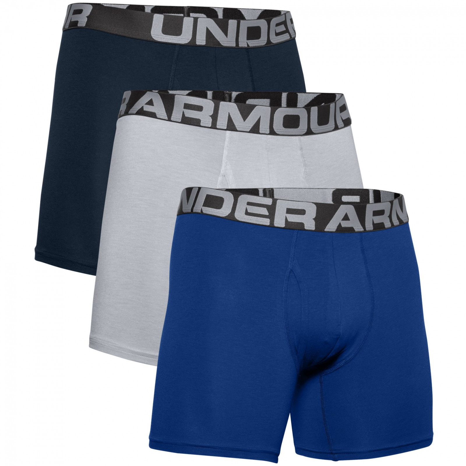Pánské boxerky Under Armour Charged Cotton 6in 3 Pack Velikost: M / Barva: modrá