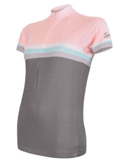 Dámský cyklistický dres Sensor Cyklo Summer Stripe Velikost: S / Barva: šedá/růžová