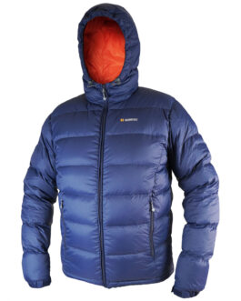 Pánská péřová bunda Warmpeace Crux Velikost: M / Barva: modrá/oranžová