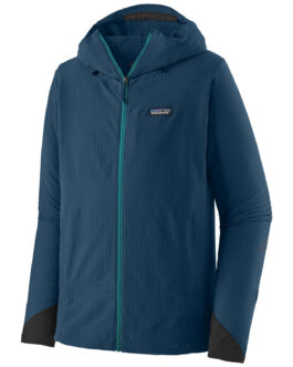 Pánská softshellová bunda Patagonia R1 TechFace Hoody Velikost: L / Barva: tmavě modrá