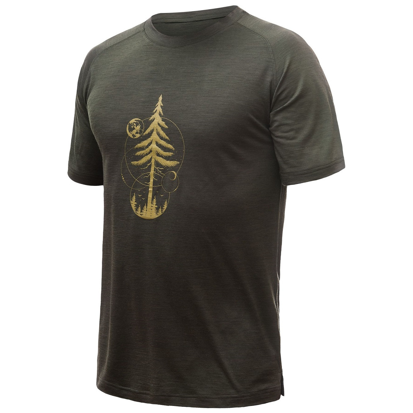 Pánské triko Sensor Merino Air Pt Earth Velikost: XXL / Barva: tmavě zelená