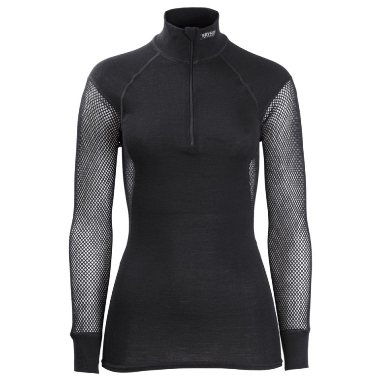 Dámský rolák Brynje of Norway Lady Wool Thermo Zip-polo Velikost: M / Barva: černá
