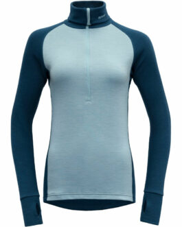 Dámský rolák Devold Expedition Woman Zip Neck Velikost: M / Barva: modrá/šedá