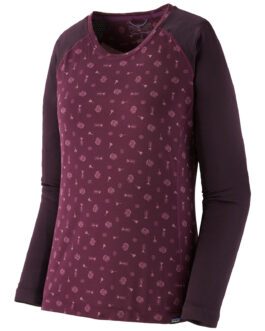 Dámské funkční triko Patagonia Cap Midweight Crew Velikost: L / Barva: fialová