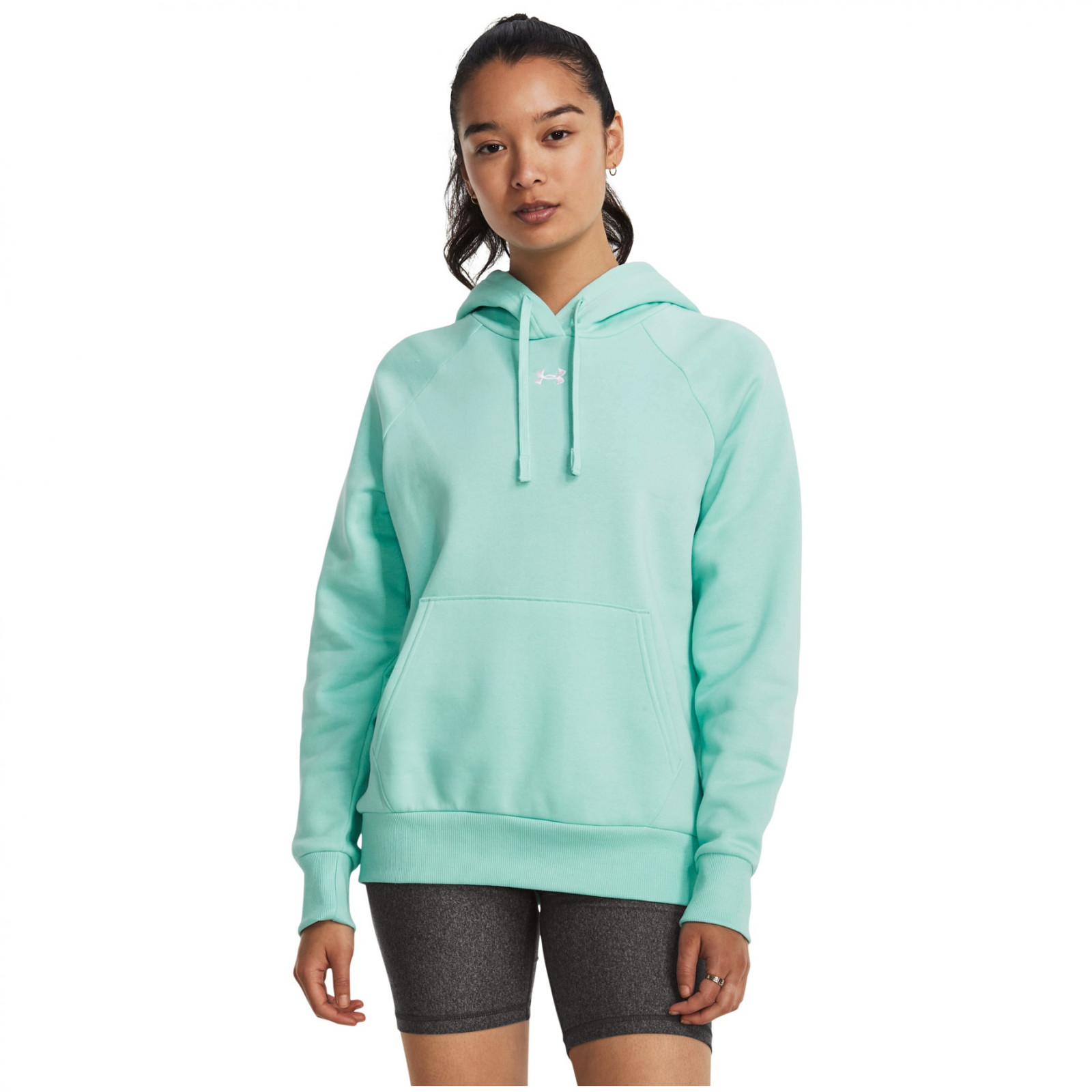 Dámská mikina Under Armour Rival Fleece Hoodie Velikost: S / Barva: modrá/zelená