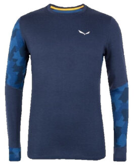 Pánské triko Salewa Cristallo Warm Amr M L/S Tee. Velikost: L / Barva: tmavě modrá