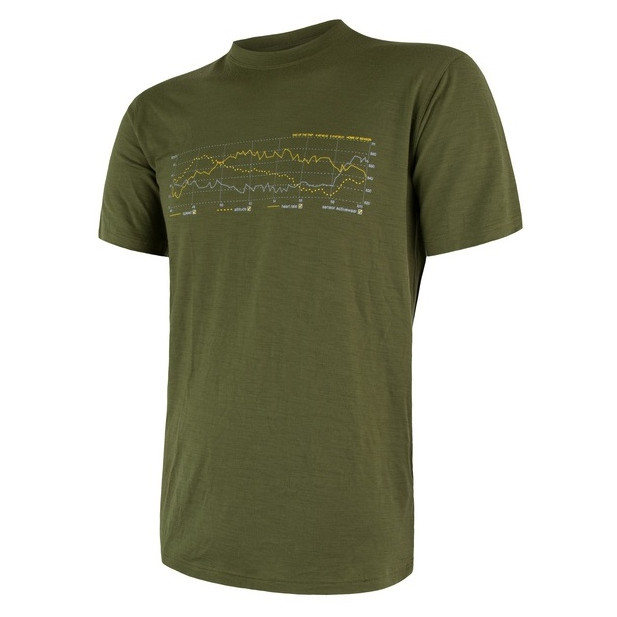 Pánské triko Sensor Merino Wool Active PT Track (short sleeve) Velikost: XXL / Barva: tmavě zelená