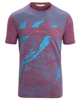 Pánské funkční triko Icebreaker Sphere II SS Tee Trail Velikost: XL / Barva: modrá/fialová