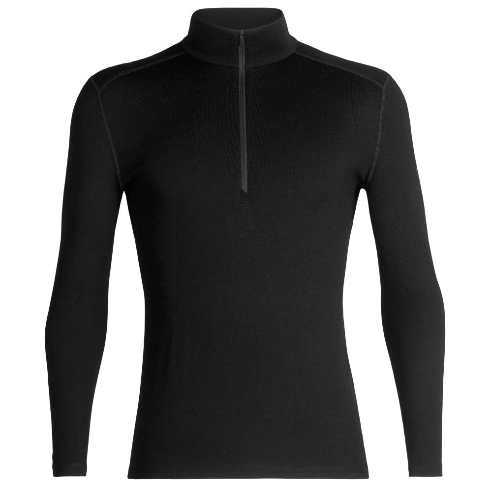 Pánské triko Icebreaker Mens 260 Tech LS Half Zip Velikost: L / Barva: černá