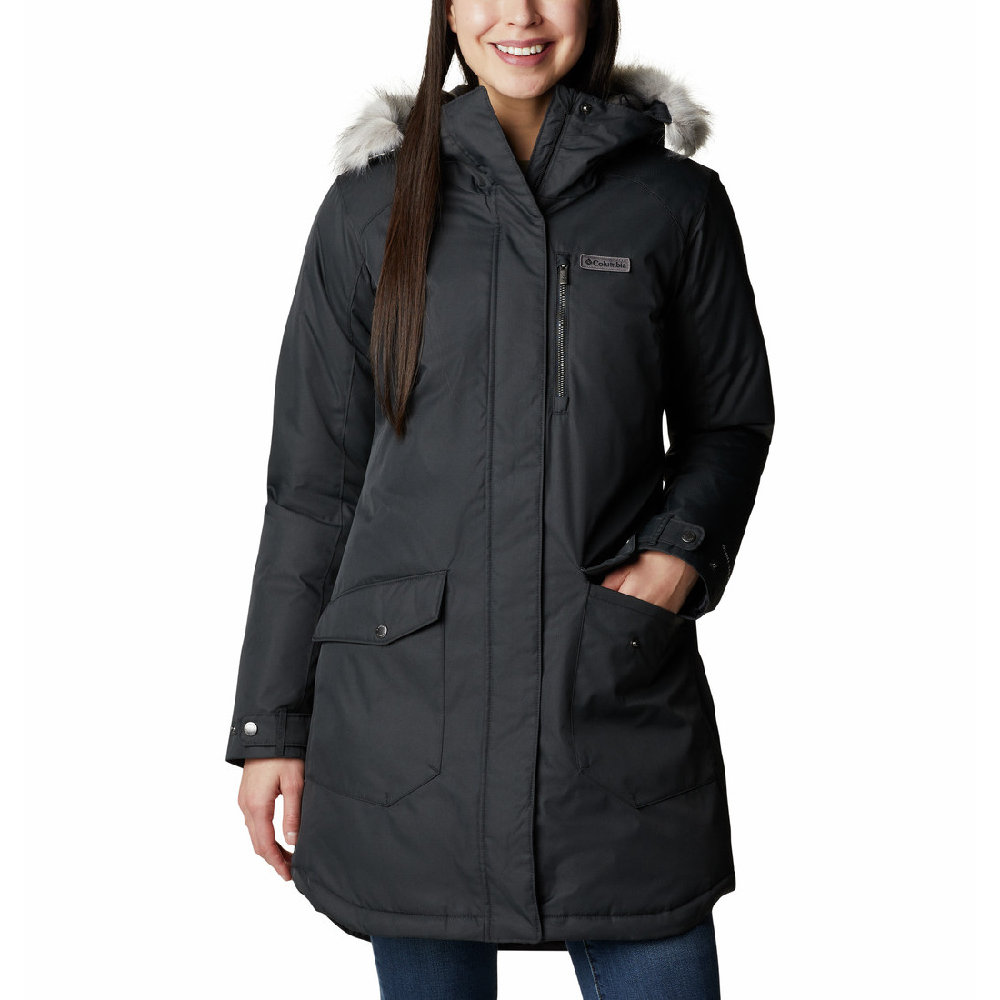 Dámský zimní kabát Columbia Suttle Mountain™ Long Insulated Jacket Velikost: S / Barva: černá