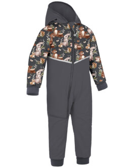 Dětská kombinéza Unuo Batolecí softshellová kombinéza Fleec Dětská velikost: 98-104 / Barva: hnědá