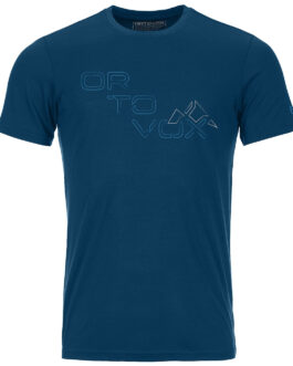 Pánské triko Ortovox 185 Merino Tangram Logo Ts M Velikost: L / Barva: modrá