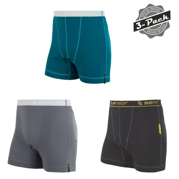 Pánské trenky Sensor Double Face 3-pack Velikost: M / Barva: černá/šedá