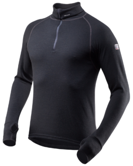 Pánský rolák Devold Expedition Man Zip Neck Velikost: M / Barva: černá