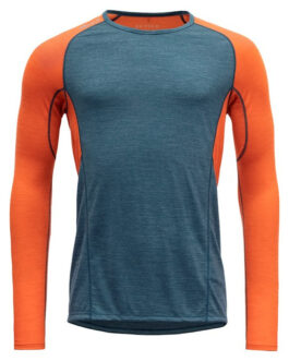 Pánské funkční triko Devold Running Man Shirt Velikost: XL / Barva: modrá/oranžová