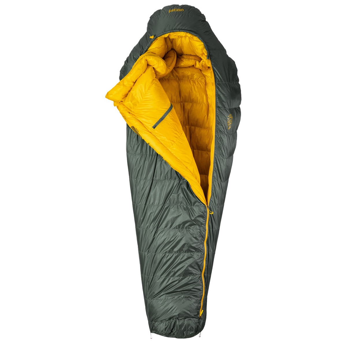 Péřový spacák Patizon DPRO 890 S (156-170 cm) Zip: Levý / Barva: zelená
