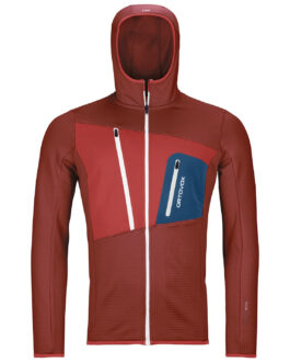 Pánská mikina Ortovox Fleece Grid Hoody M 2023 Velikost: XL / Barva: červená/oranžová