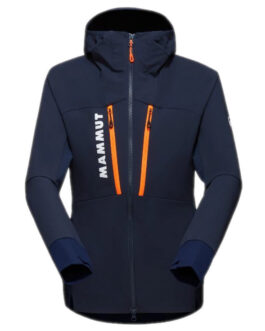 Dámská bunda Mammut Aenergy SO Hybrid Hooded Jacket Women Velikost: L / Barva: modrá/oranžová