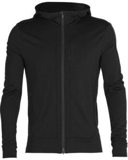 Pánská funkční mikina Icebreaker Quantum III LS Zip Hoodie Velikost: M / Barva: černá