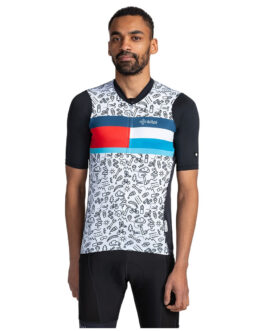 Pánské cyklistické triko Kilpi Rival Velikost: XL / Barva: růžová/tyrkysová/černá