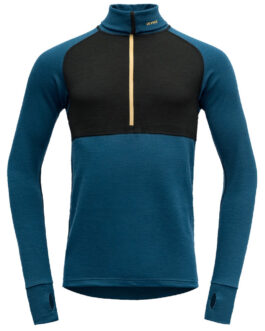 Pánský rolák Devold Expedition Man Zip Neck Velikost: L / Barva: modrá/černá