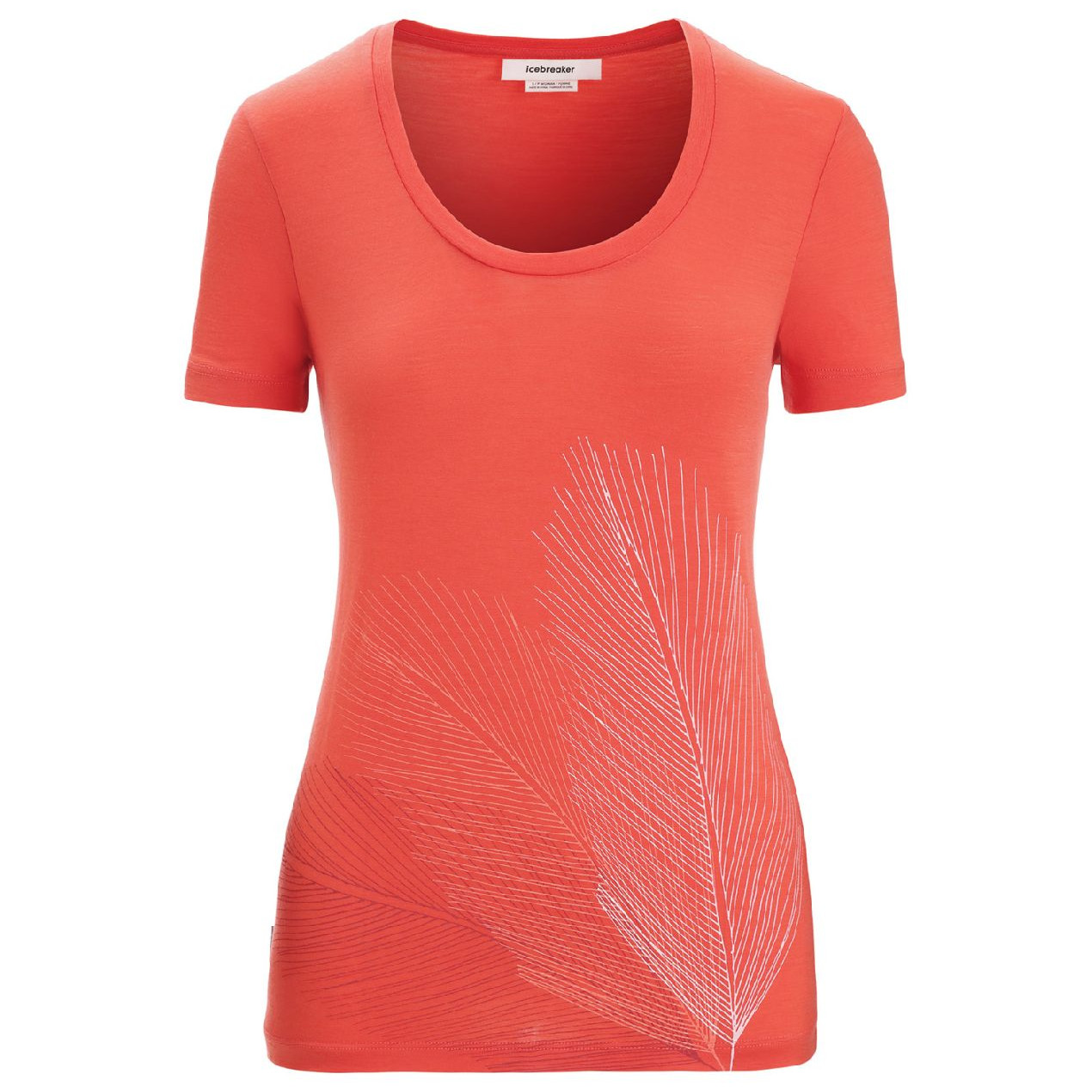 Dámské funkční triko Icebreaker Women Tech Lite II SS Scoop Tee Plume Velikost: M / Barva: oranžová