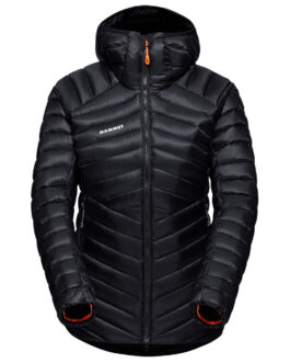 Dámská péřová bunda Mammut Broad Peak IN Hooded Jacket Women Velikost: L / Barva: černá/červená
