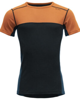 Pánské funkční triko Devold Lauparen Merino 190 T-Shirt Man Velikost: XXL / Barva: modrá/oranžová