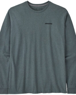 Pánské triko Patagonia P-6 Logo Responsibili Tee LS Velikost: XL / Barva: zelená