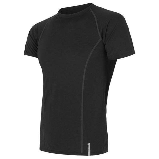 Pánské funkční triko Sensor Merino Wool Active kr.r. Velikost: M / Barva: černá