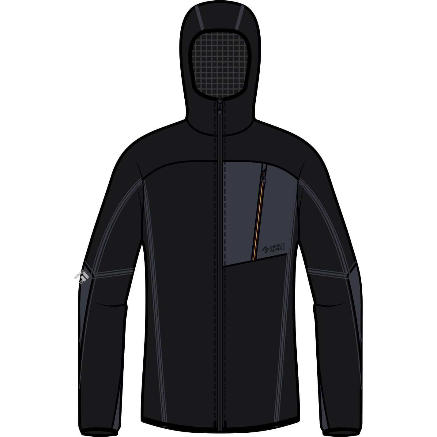 Pánská funkční mikina Direct Alpine Dragon Velikost: XL / Barva: černá/šedá