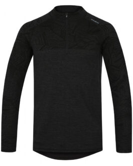 Pánské termoprádlo Husky Merino 100 Dl. Rukáv Zip M Velikost: XL / Barva: černá