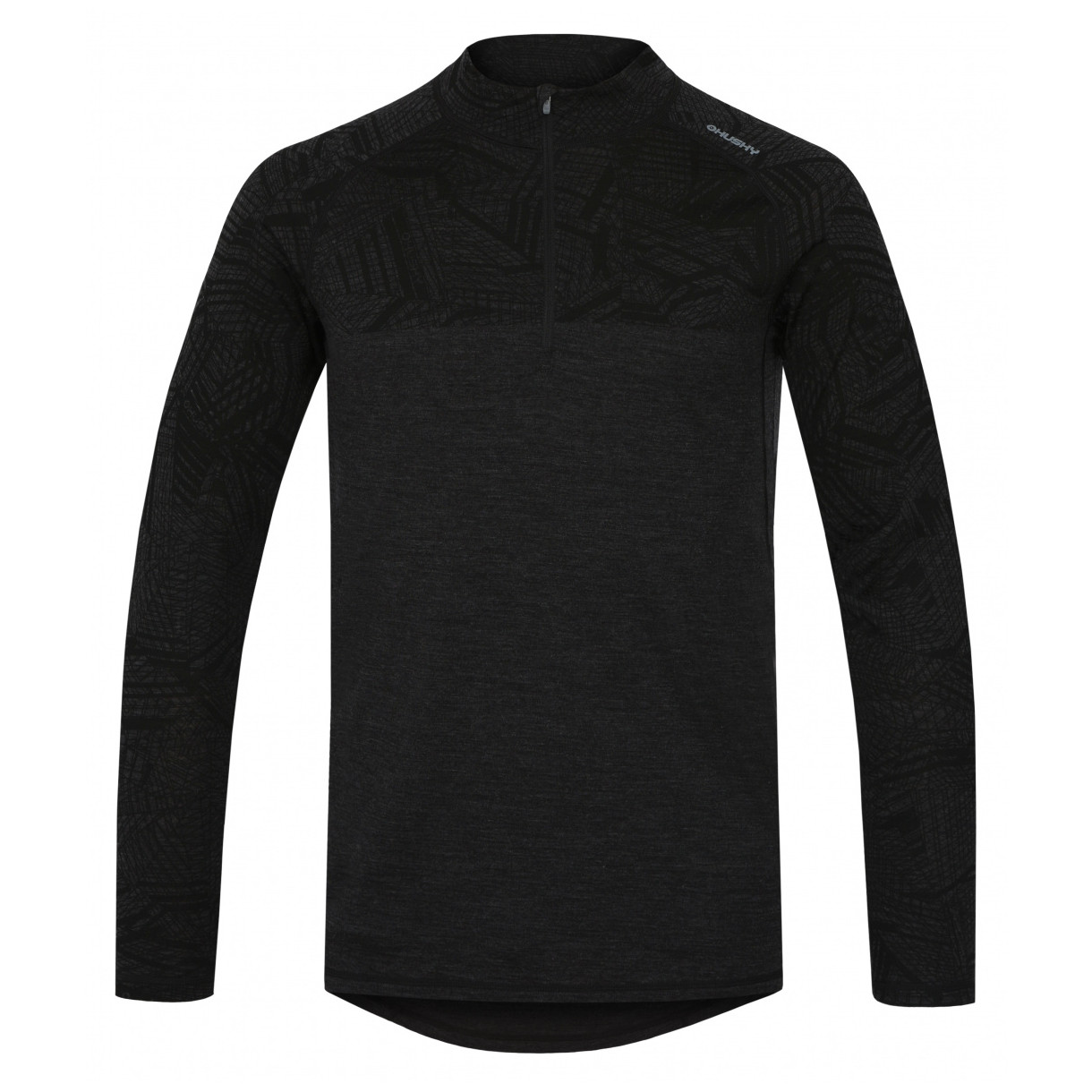 Pánské termoprádlo Husky Merino 100 Dl. Rukáv Zip M Velikost: L / Barva: černá