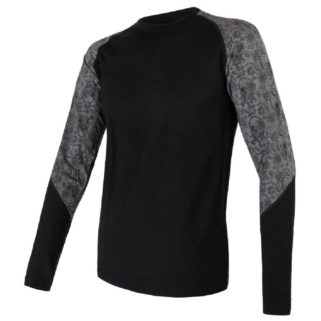 Pánské funkční triko Sensor Merino Impress dl.r. Velikost: M / Barva: černá/šedá