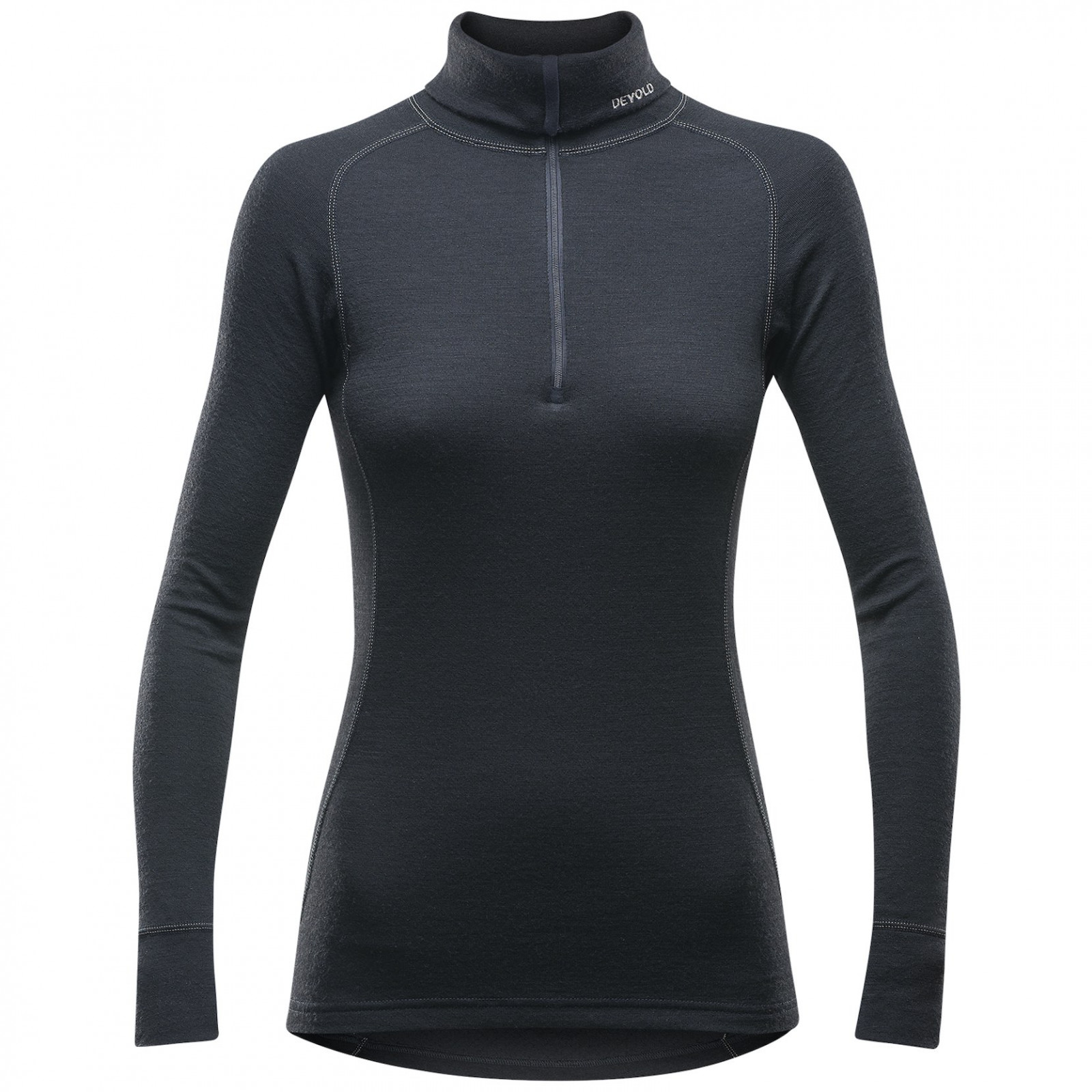 Dámské funkční triko Devold Duo Active Merino 205 Z.Neck Velikost: L / Barva: černá