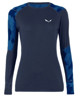 Dámské triko Salewa Cristallo Warm Amr W L/S Tee. Velikost: S / Barva: tmavě modrá