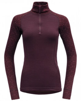 Dámské funkční triko Devold Duo Active Merino 205 Z.Neck Velikost: XS / Barva: červená