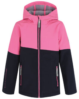 Dětská softshellová bunda Loap London Dětská velikost: 122-128 / Barva: šedá/růžová