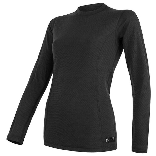Dámské triko Sensor DF Merino Wool dl.r. Velikost: M / Barva: černá