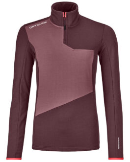 Dámská mikina Ortovox Fleece Light Zip Neck W Velikost: S / Barva: červená