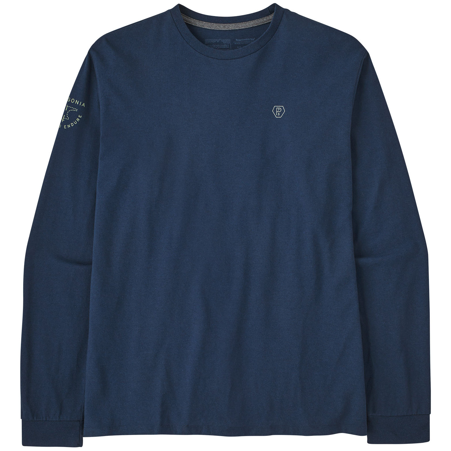 Pánské triko Patagonia Forge Mark Responsibili Tee LS Velikost: XL / Barva: tmavě modrá