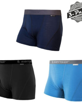 Pánské trenky Sensor MERINO ACTIVE 3-PACK Velikost: XXL / Barva: černá/modrá