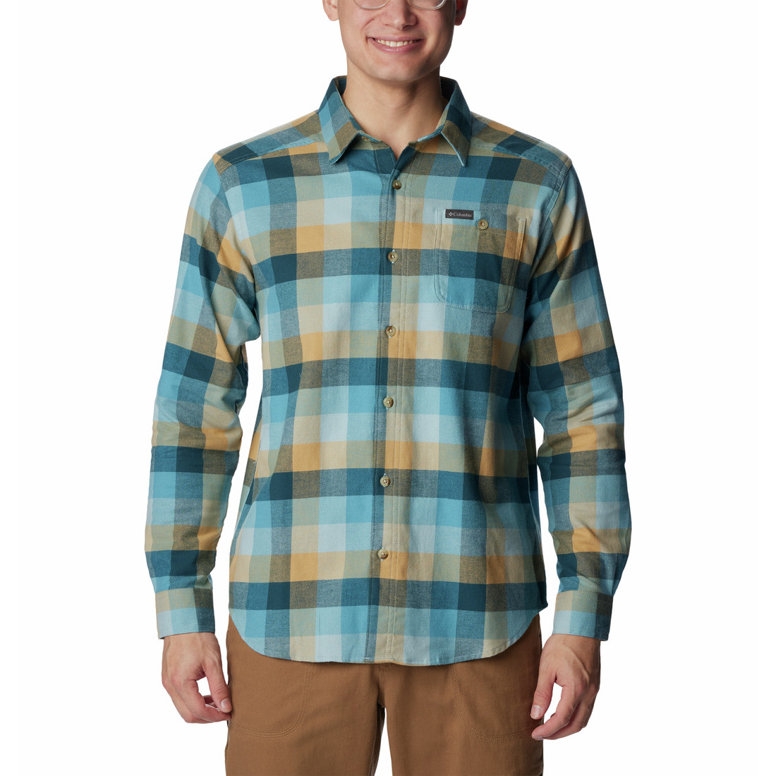 Pánská košile Columbia Cornell Woods™ Flannel Long Sleeve Shirt Velikost: M / Barva: modrá/žlutá